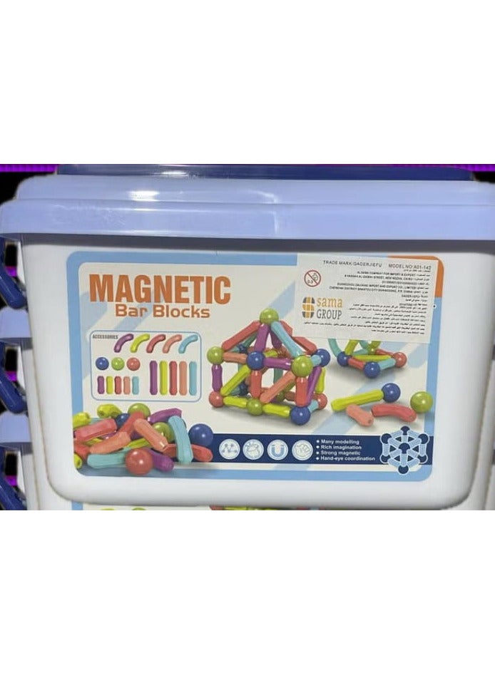 Magnetic toy set of 42 pieces of sticks, balls and magnetic rods from Mums Planet, Montessori toys for children, building blocks and sticks, and educational stacking toys for children, boys and girls, a valuable gift for children - Image 2